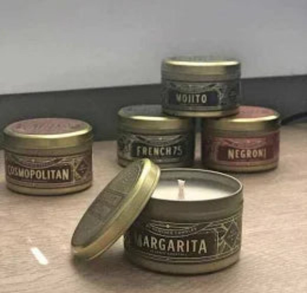 Rewined candle cocktail tins