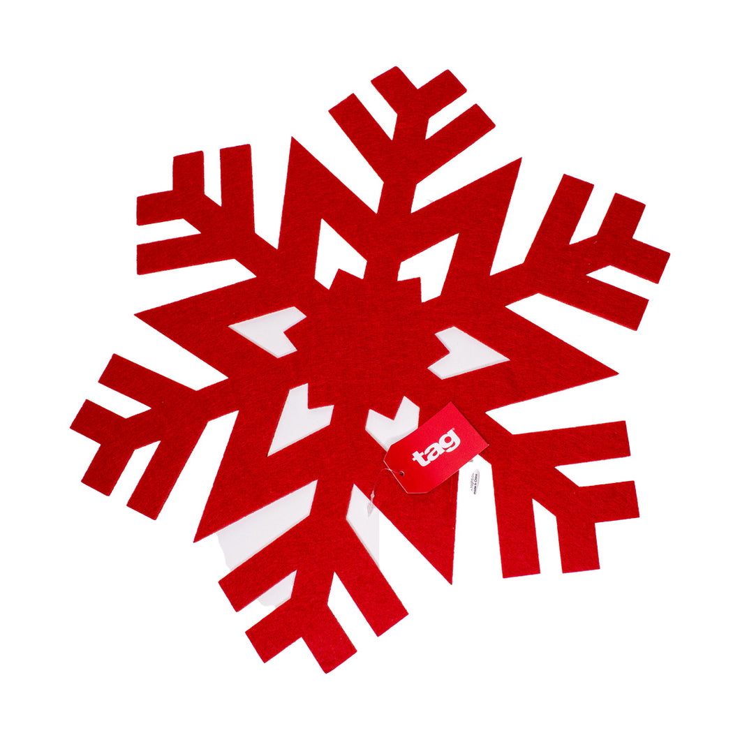 Red Felt Snowflake Placemat
